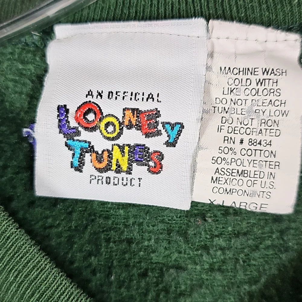 Vintage 1997 Looney Tunes Warner Brothers Tweety Bird XL Sweatshirt Unisex - Picture 5 of 13